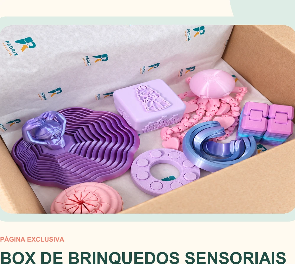 Box de brinquedos sensoriais